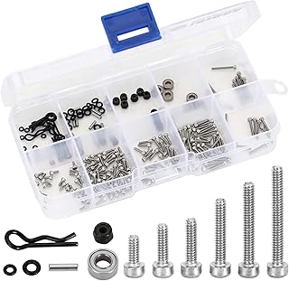 INJORA RC Screws Kit Stainless Steel Screws Set with Box for 1/18 1/24 RC Crawler Car Axial SCX24 C10 Deadbolt JLU Gladiator Bronco