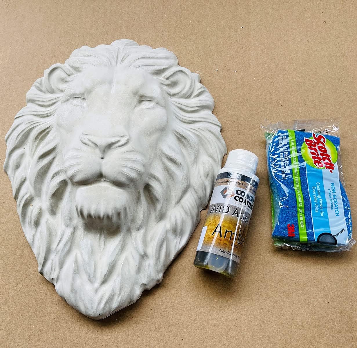 AUTUMN Lion's Head Garden Decor Mold, Concrete Cement Plaque Mold, Lion's Face Form for Garden Figure, DIY Outdoor Décor