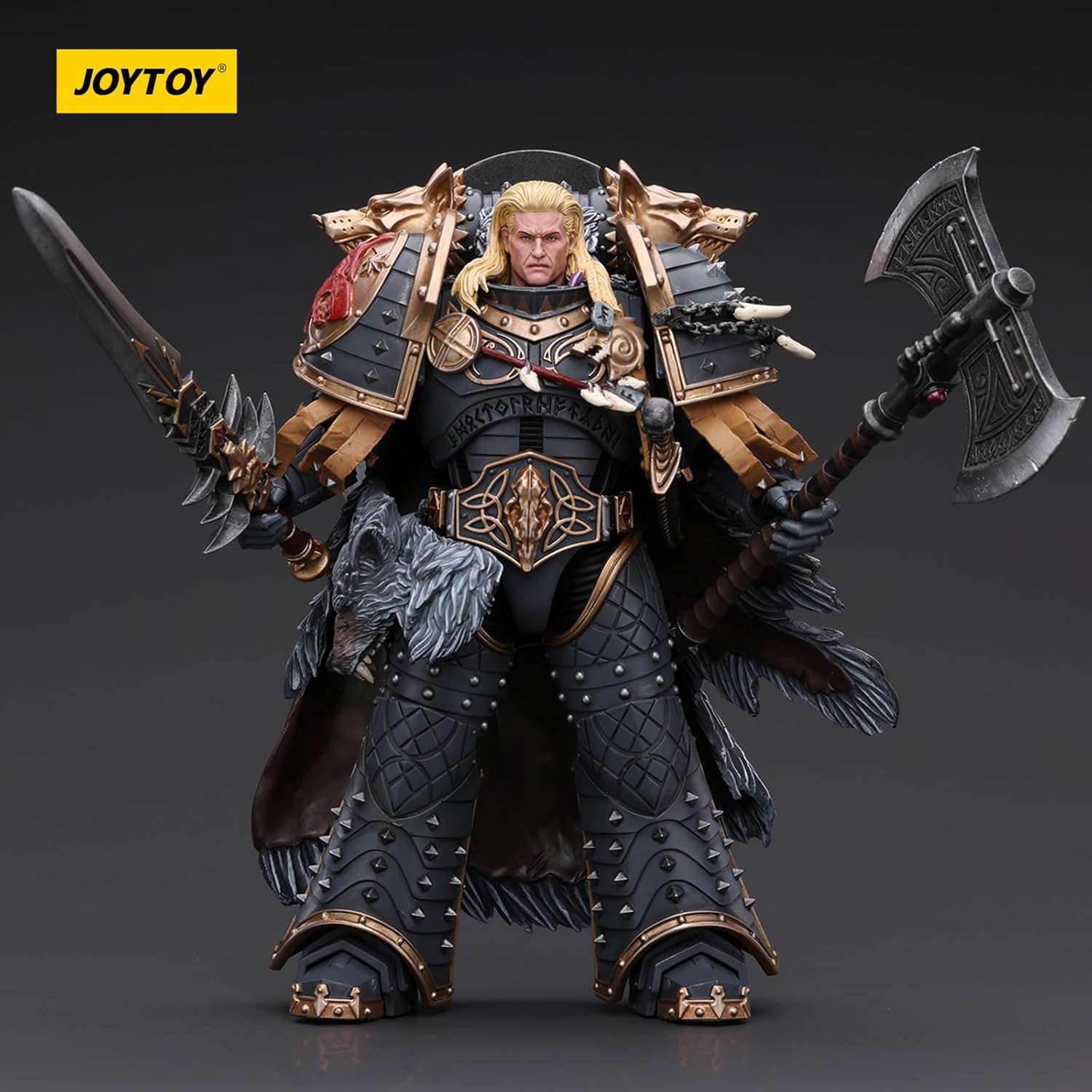 JOYTOY Warhammer 40k Space Wolves, Space Wolves Leman Russ Primarch of The VIth Legion 1/18 Action Figure Collectible Model Gifts, Dedicated to You who Extraordinary Collection Taste