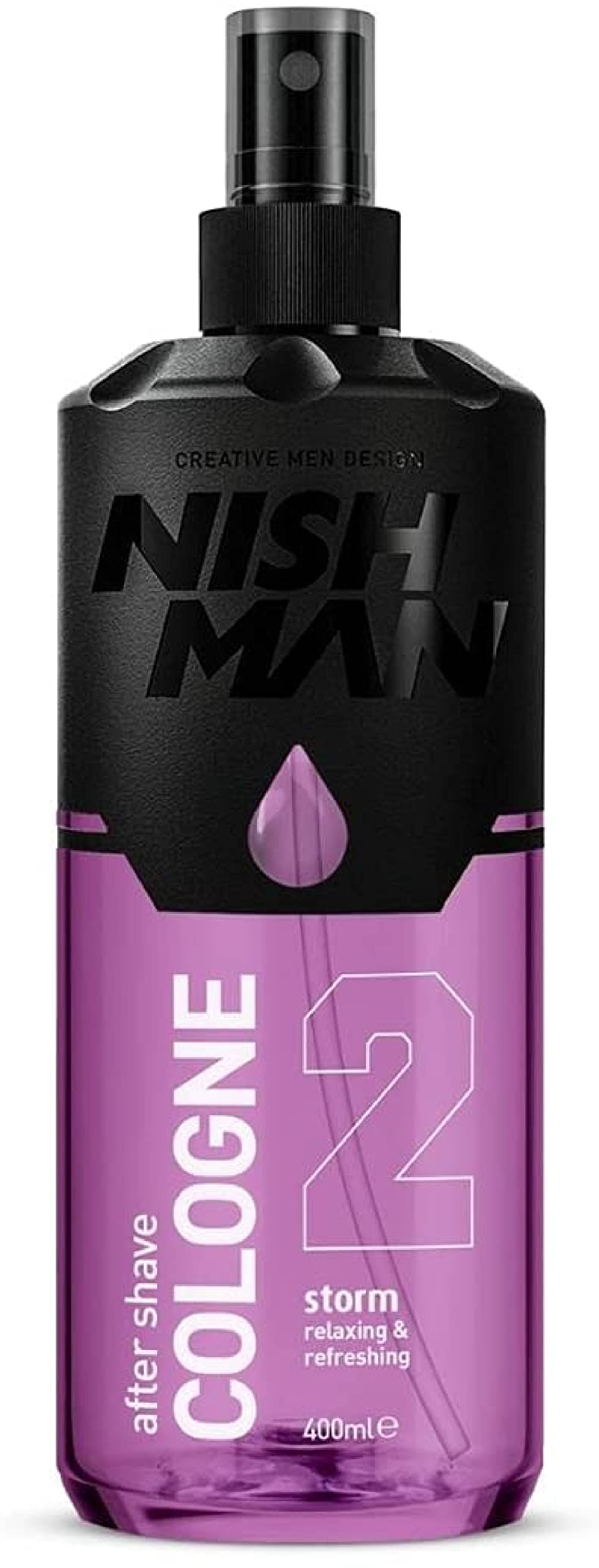 After Shave Cologne Storm No.2, 400 ml – Nishman Relaxing Refreshing Aftershaving Spray Lotion Kolonya for Men – Scent of Vanilla, Sandalwood, Lavender, Patchouli