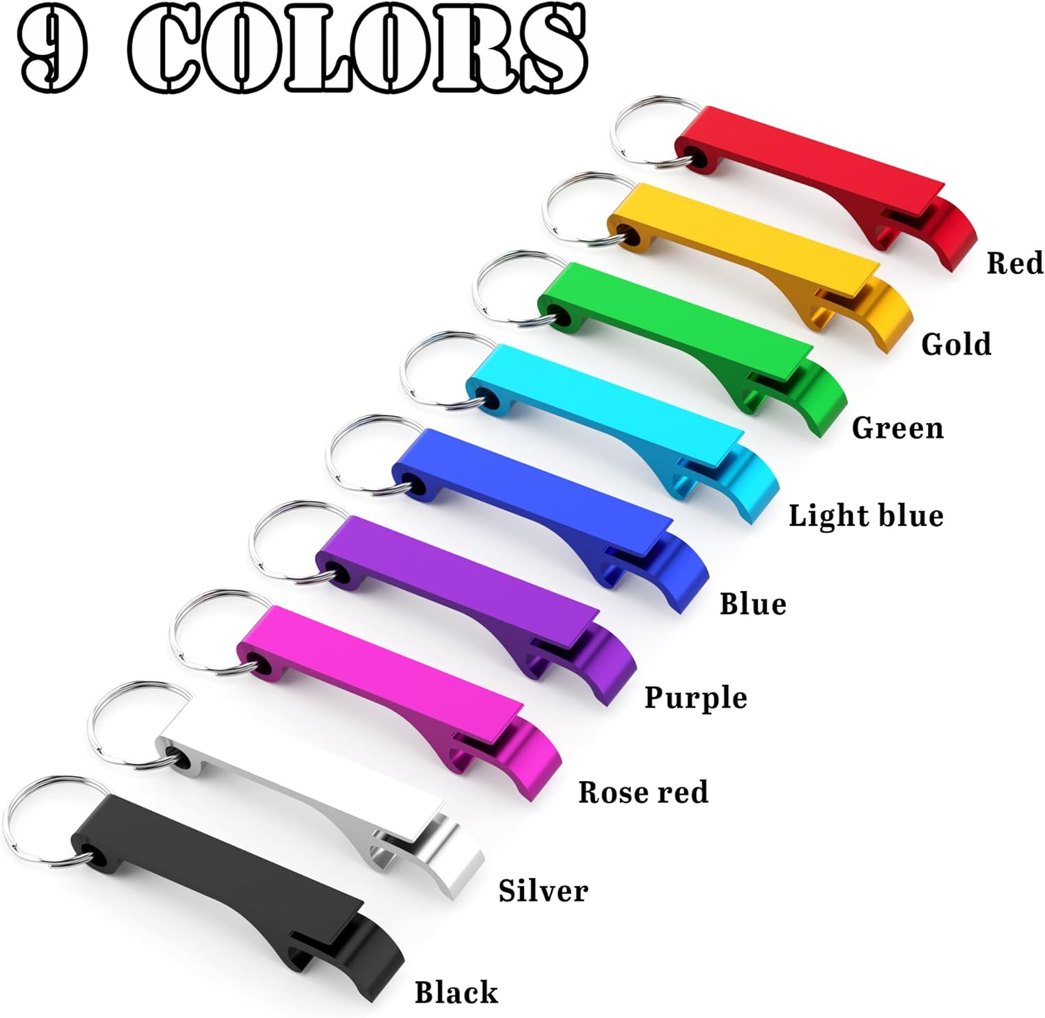 50 Pcs Personalized Bottle Opener Keychain Bulk, Custom Aluminum Beer Bottle Opener Engraved Your Own Text Logo Keychain Can Opener for Bar, Graduation, Party, Wedding Favors Gift (50 Pcs)