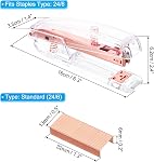 PATIKIL Acrylic Stapler Set, Portable Stylish Manual Effortless Desktop Stapler with 2000 Pcs 24/6 Staples for Classroom Home Office Desk, Rose Gold