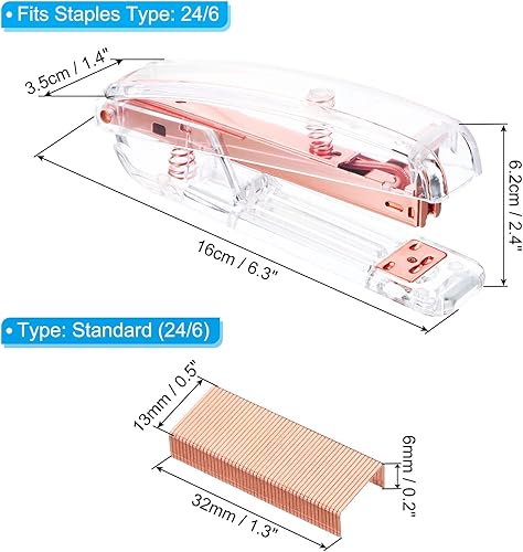 Vista 9 de PATIKIL Acrylic Stapler Set, Portable Stylish Manual Effortless Desktop Stapler with 2000 Pcs 24/6 Staples for Classroom Home Office Desk, Rainbow