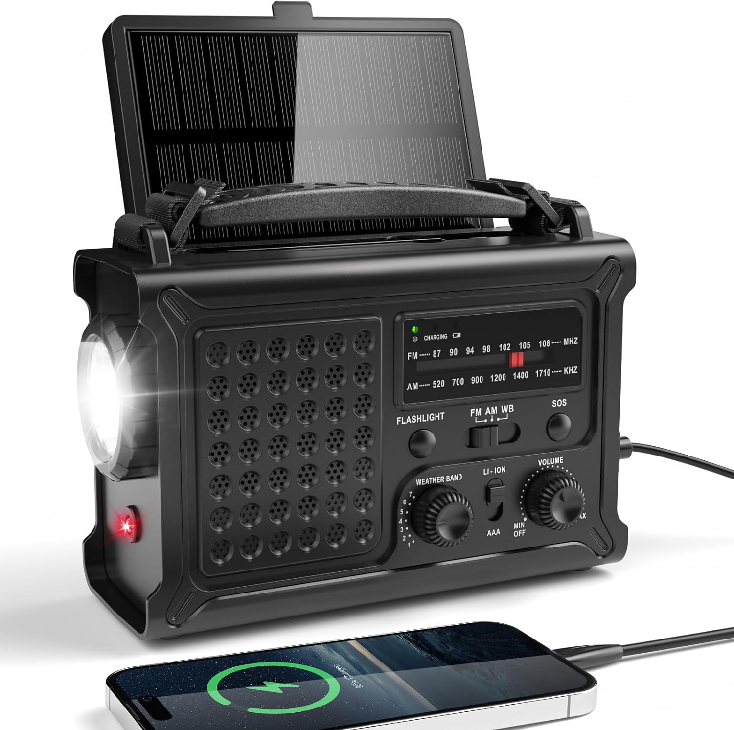 Die besten Solar-Kurbelradios für Notfälle und Outdoor-Abenteuer 52 Mesqool CR1030 12000 mAh Solar Kurbelradio
