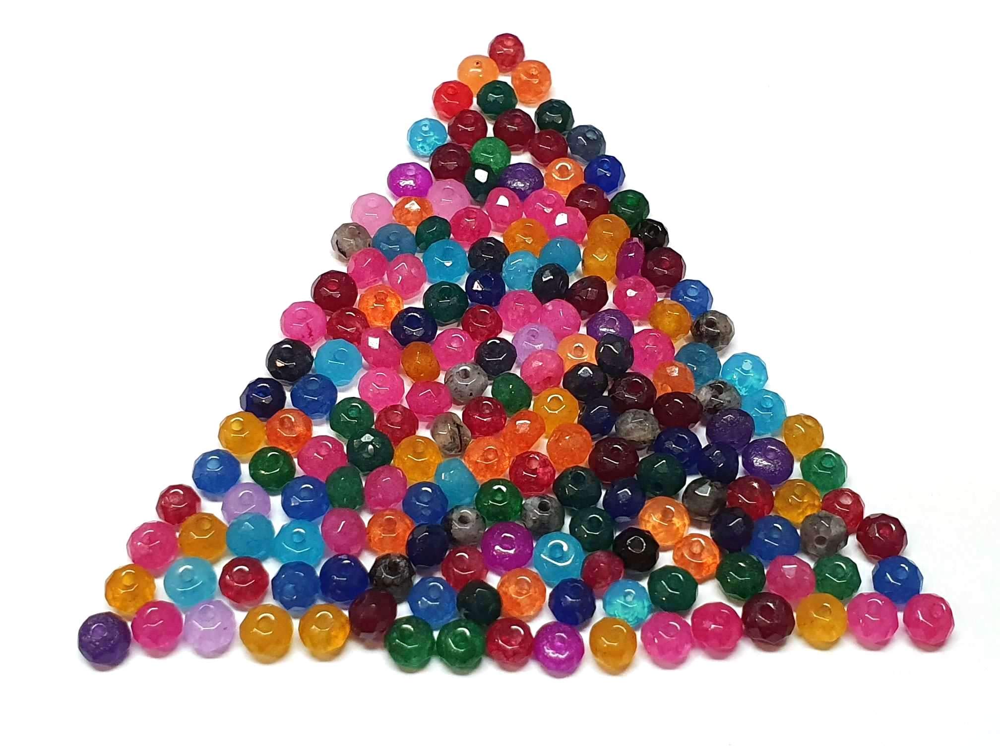 Perlin Kamienie szlachetne, kamienie agatowe, 4 mm, 30 sztuk, fasetowane, okrągłe, kamienie półszlachetne, perły ozdobne, małe perły (mieszane)