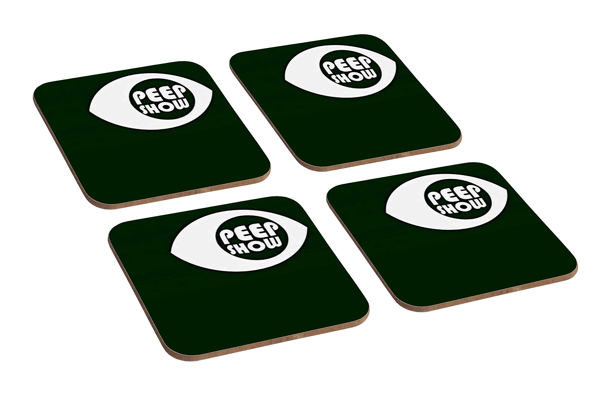Mugmart Peep Show 4 Piece Wooden Coaster Set
