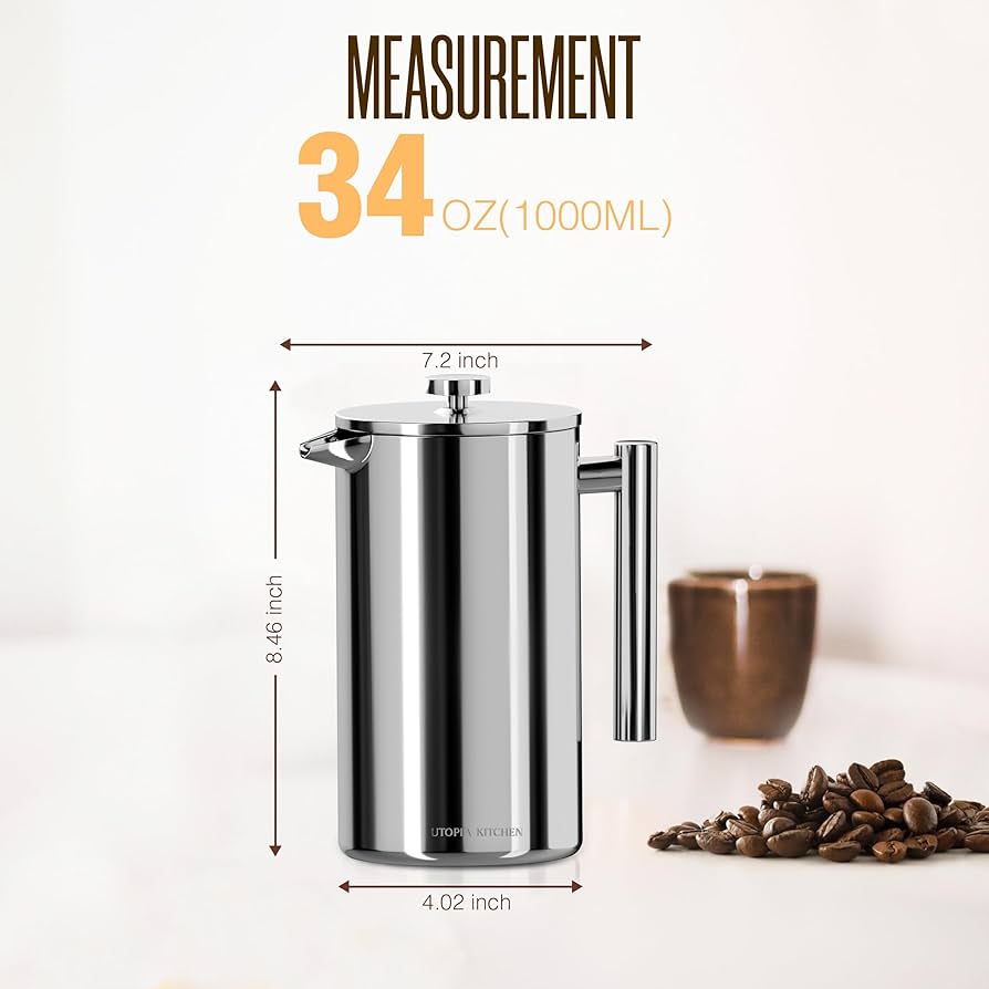 Amazon.com: Utopia Kitchen Stainless Steel French Press