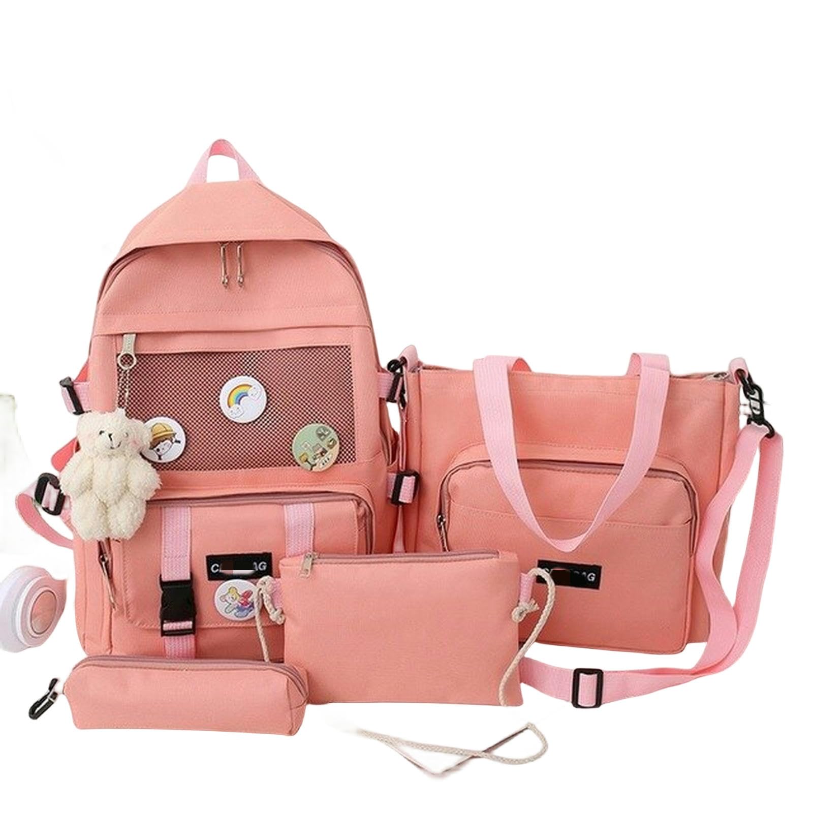 TEidea Mochila Escolar para niños Bolsas Escolares De Lienzo De Estilo Universitario - Set De 4 Piezas para Adolescentes Y Mujeres