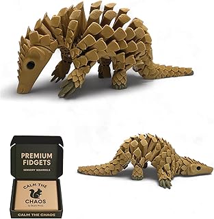 Skunk Prints HyperFlexi™ Articulated Pangolin 3D Printed Sensory Figurine, Premium Linking System (Beige, Regular)