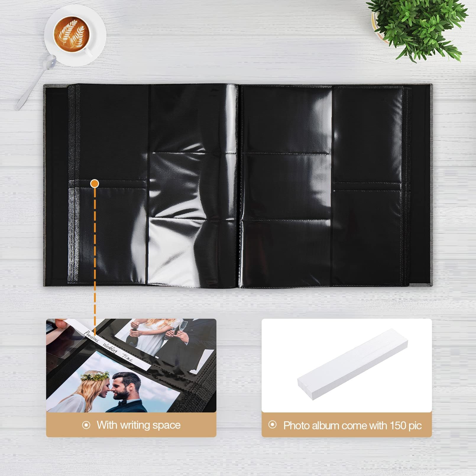 potricher Linen Hardcover Photo Album 4x6 600 Photos Large Capacity for Family Wedding Anniversary Baby Vacation (Pink, 600 Pockets)