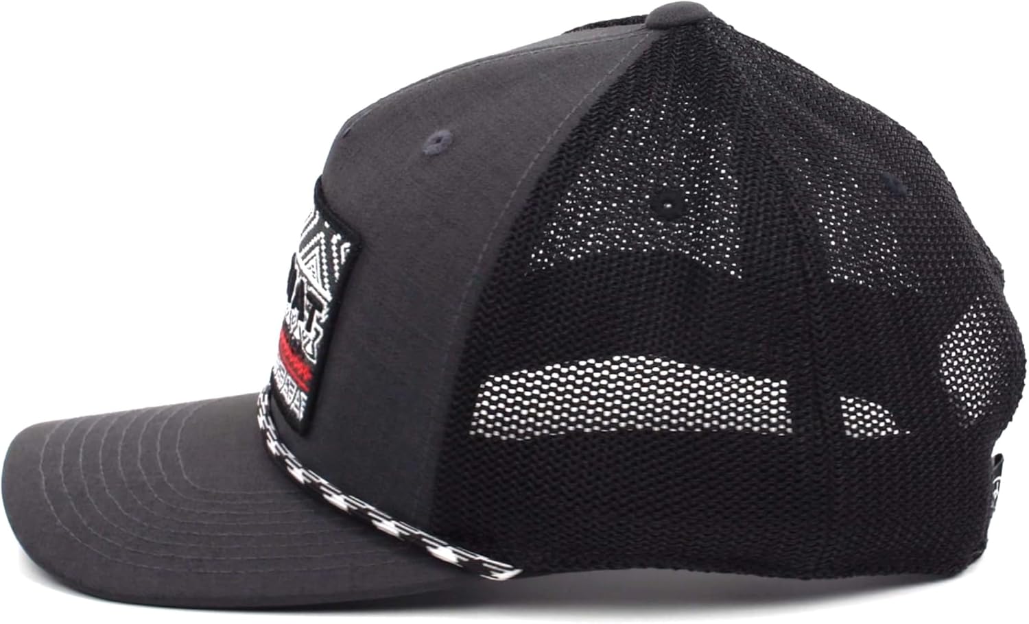 ARIAT Men's Flexfit 110 Southwestern Rope Snapback, Grey