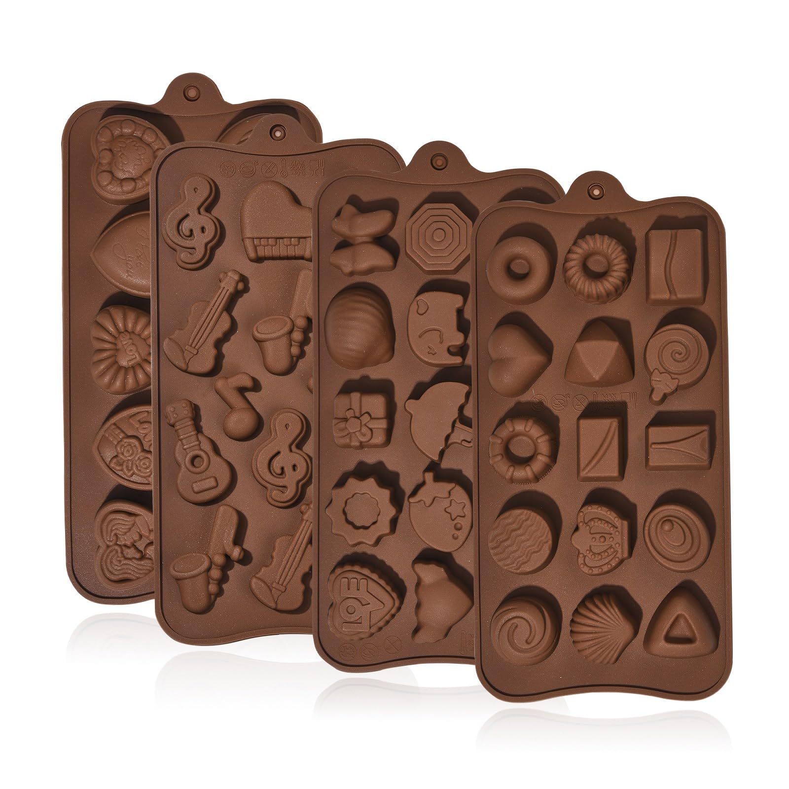 Moule en silicone pour chocolat antiadhésif, 4 styles de moules souples pour brownie