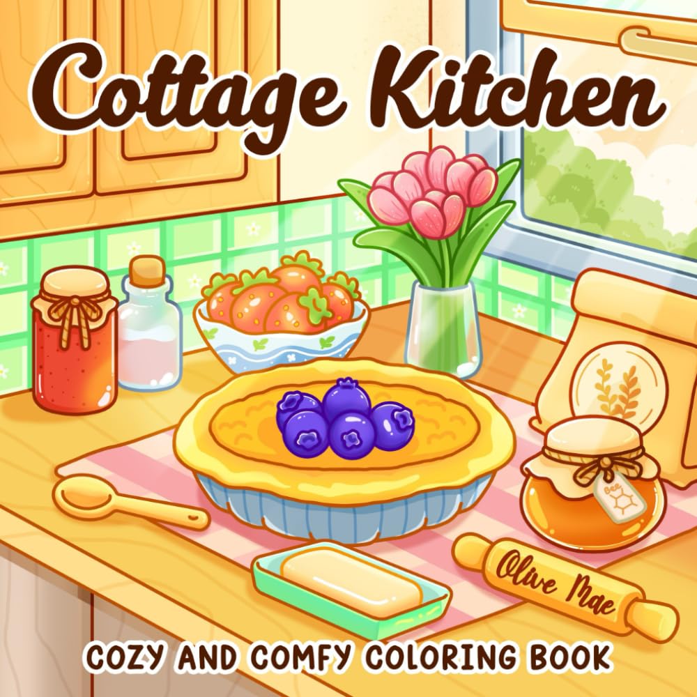 Cottage Kitchen: Coloring Book Features Cozy Kitchens, Sweet Treats, and Wholesome Joy for Relaxation