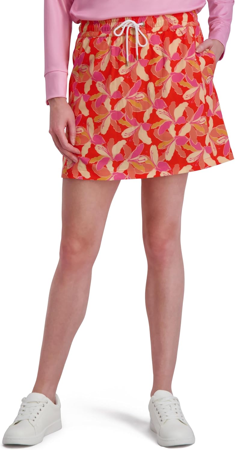 Stella Parker Women's Pull-on Stretch Skort – 4-Way Stretch, Built-in Shorts, On-Seam Pockets, 17” Length