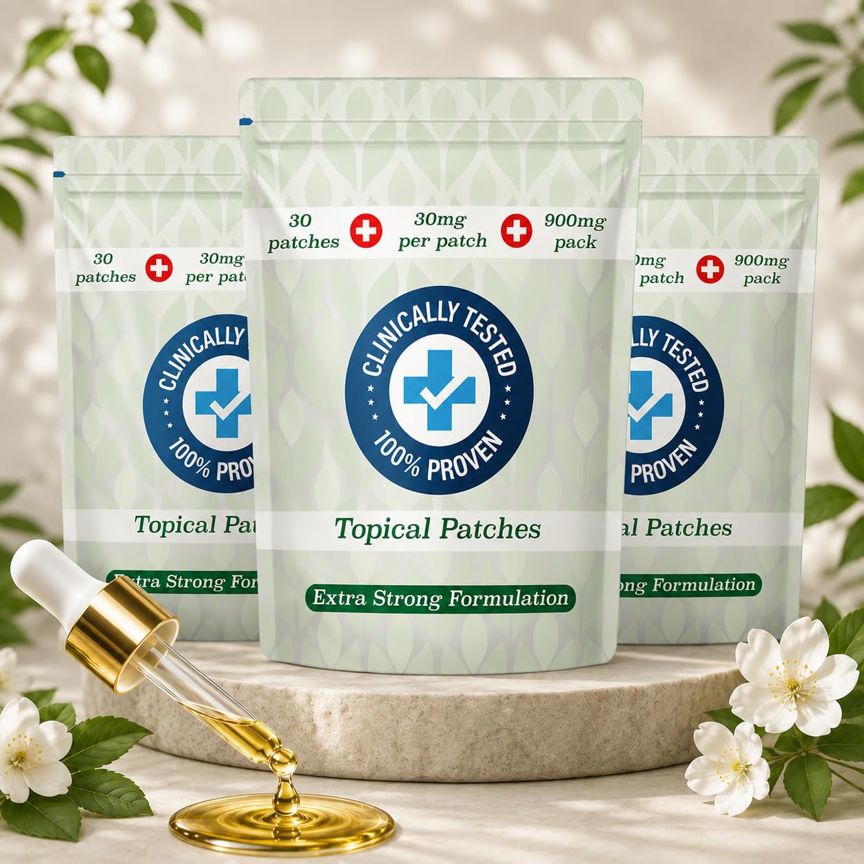 Hemp Oil Patches - 90 Patches - 30mg Per Patch