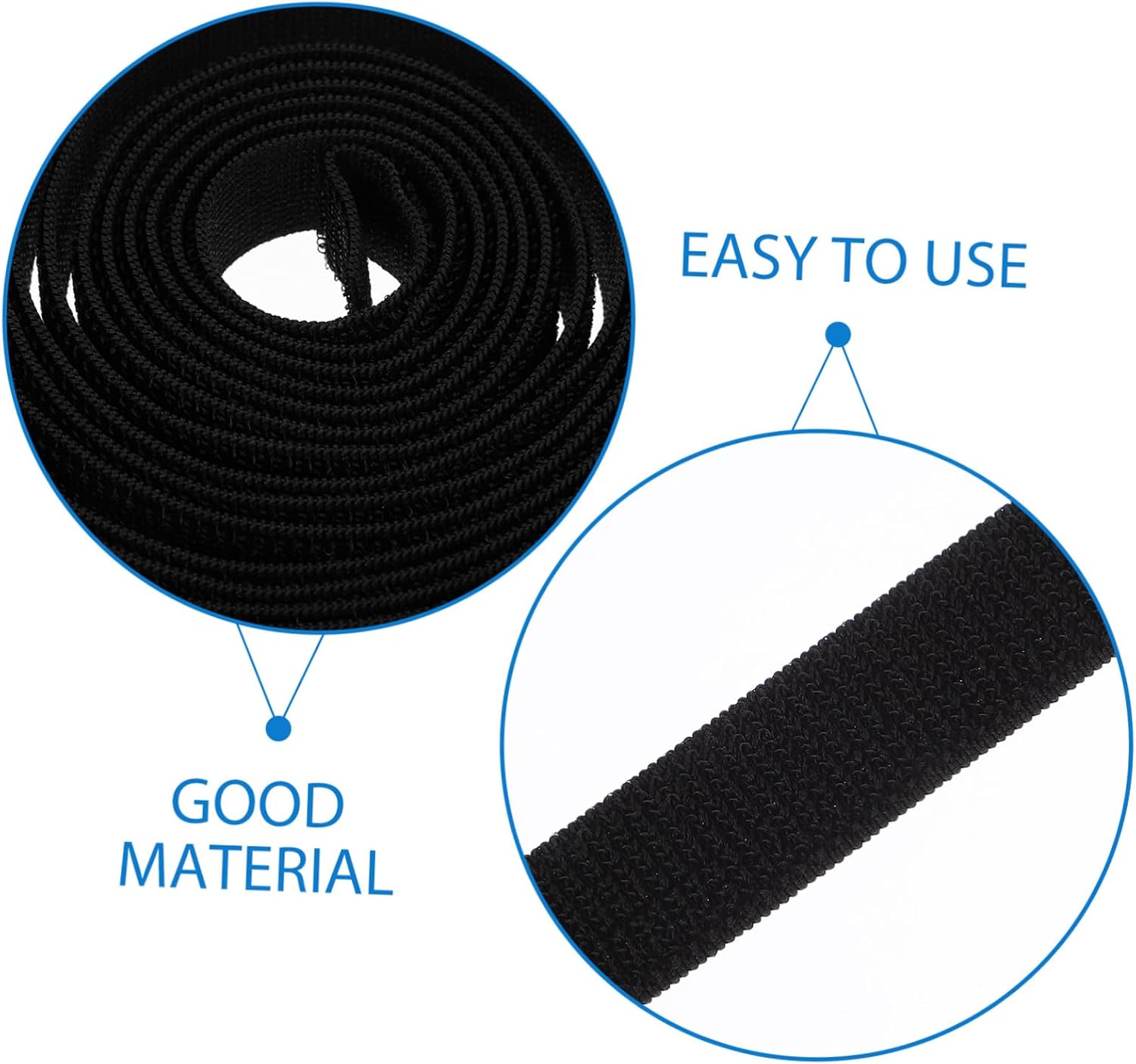 Heavy Duty Tape Stretch Band for Elastic Hook Loop Fasteners Nylon Belt Strap Yards Black