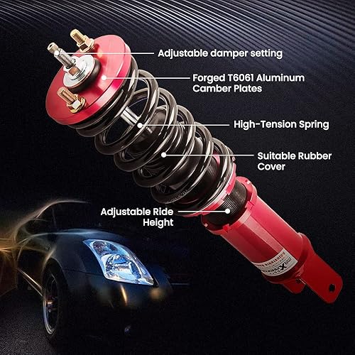 Miniatura 5 de maXpeedingrods Coilover para Honda Civic 1988-2000, para Honda CRX 1988-1991, para Del Sol 1992-1995, para Acura Integra 1990-2001, 24 niveles