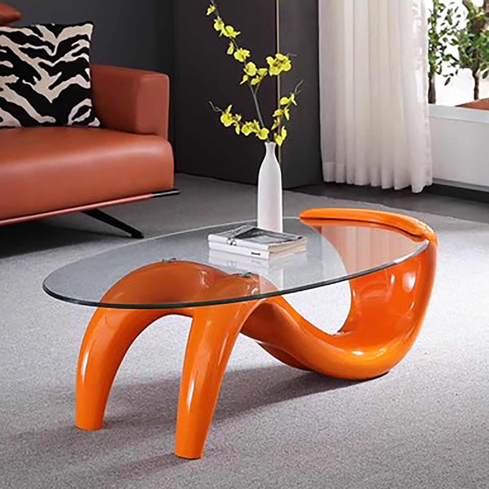 Amazon.com: HM&DX Oval Glass Coffee Table,Contemporary Center