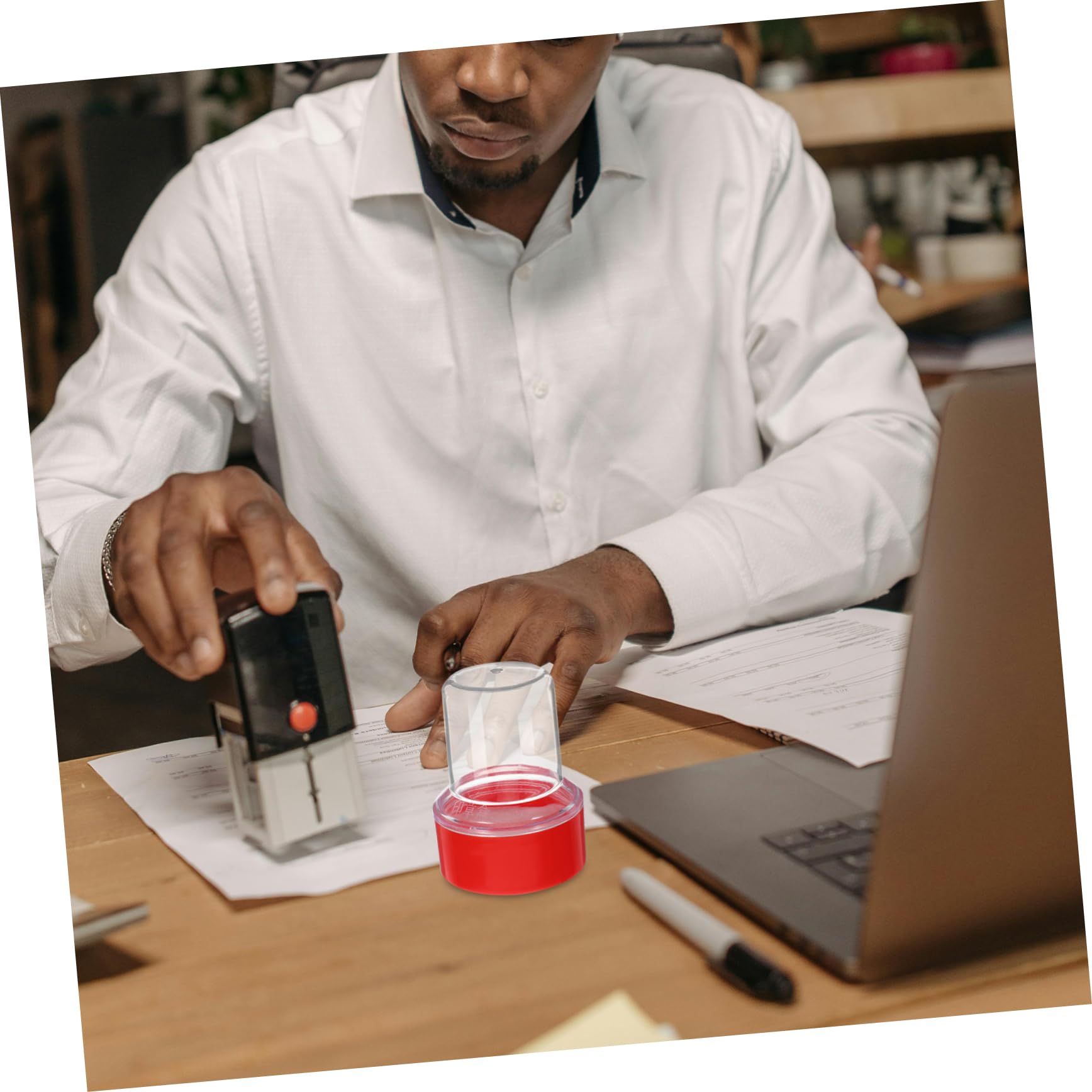 Scatola Porta Timbri Ufficiali In Plastica Trasparente - Design Pratico Per Ufficio E Casa - Foto 11