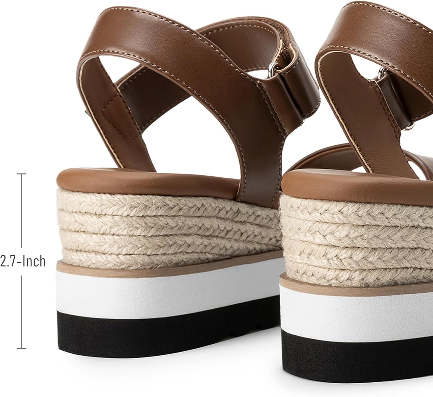 Athlefit Espadrille Wedge Sandals for Women, Open Toe Ankle Strap Low Wedge Heel Platform Sandals for Summer - Image 6