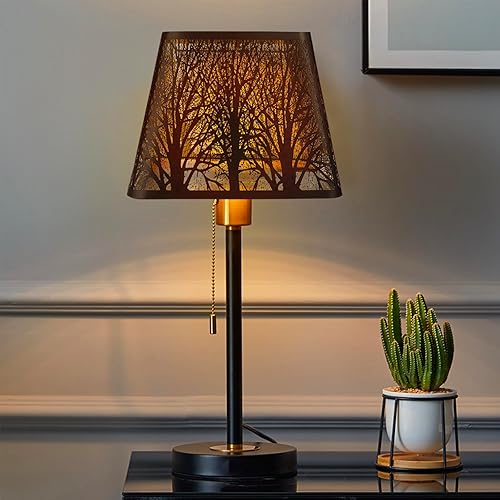 Miniatura 7 de ALUCSET - Pantallas cuadradas medianas de metal con patrón de árboles para lámpara de mesa y luz de pie, 7 x 10 x 7.5 pulgadas, patrón de árboles