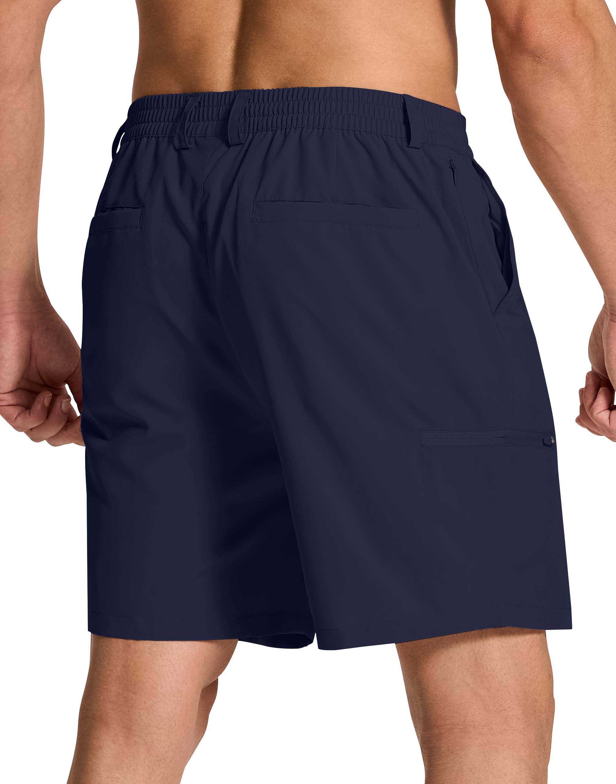 SERAMY Pantalones cortos de golf elásticos para hombre con 6 bolsillos, ajuste seco, entrepierna de 7 pulgadas, vestido ligero para senderismo, trabajo casual