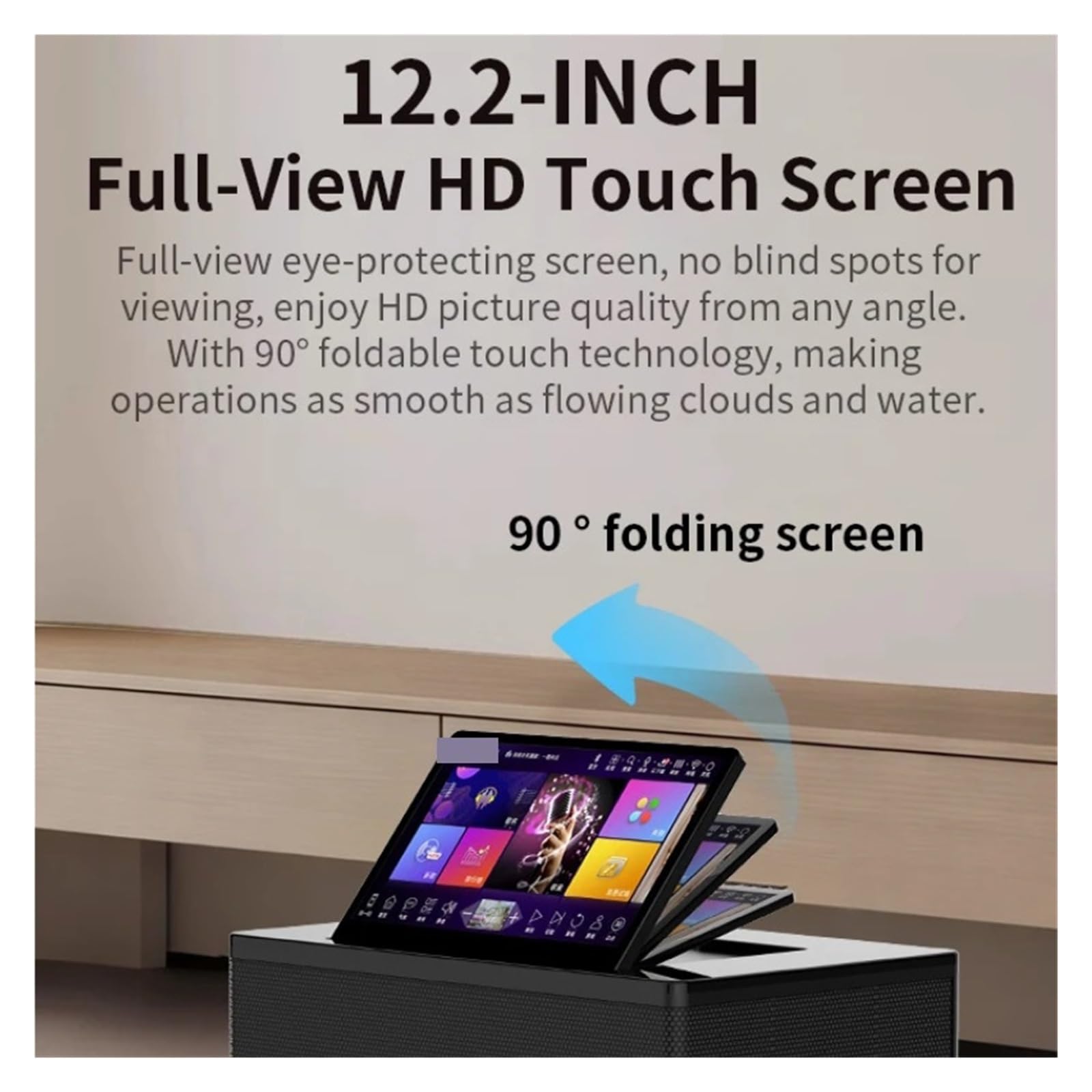 Urządzenie Do Karaoke Z Ekranem Dotykowym I 2 Mikrofonami Bezprzewodowymi, Obsługa Domowego Systemu Głośników KTV, Przenośne Pudełko Imprezowe Bluetooth 12, Cala Czysty OdbióR DźWięKu