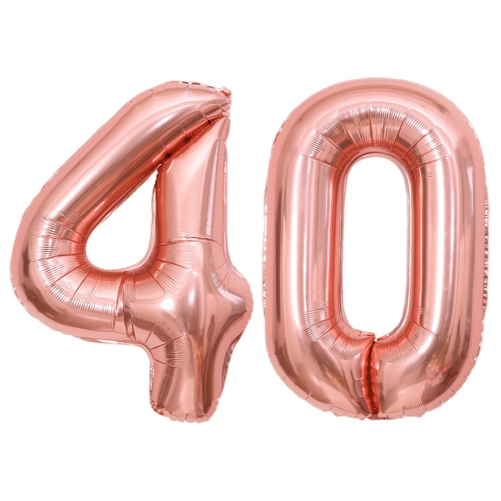 Number Balloons 40 Inch, Rose Gold 40 Number Balloons, Rose Gold 40 Year Old Birthday Decorations Supplies, XXL Large Mylar Helium Balloon, Suitable for a 40st Birthday Foil Numberballoons