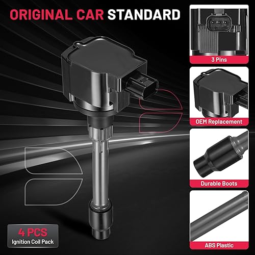 Vista 47 de BDFHYK Paquete de bobinas de encendido y bujías de iridio compatibles con Acura RSX Honda Accord Civic CR-V Element repuesto para UF583 UF311