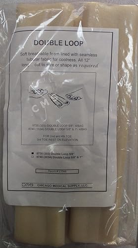 HERMELL Pedi-Foam Sleeves 12" 8735 (303) Doble Bucle 5/8" para dedos 2nd, 4th & 5th 4/PK