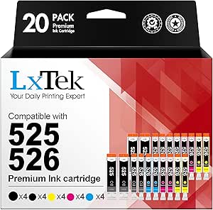 Lot De 10 Cartouches D'encre Compatibles Canon PGI525 CLI526 - Pour Imprimantes Pixma Série MG, IP, IX