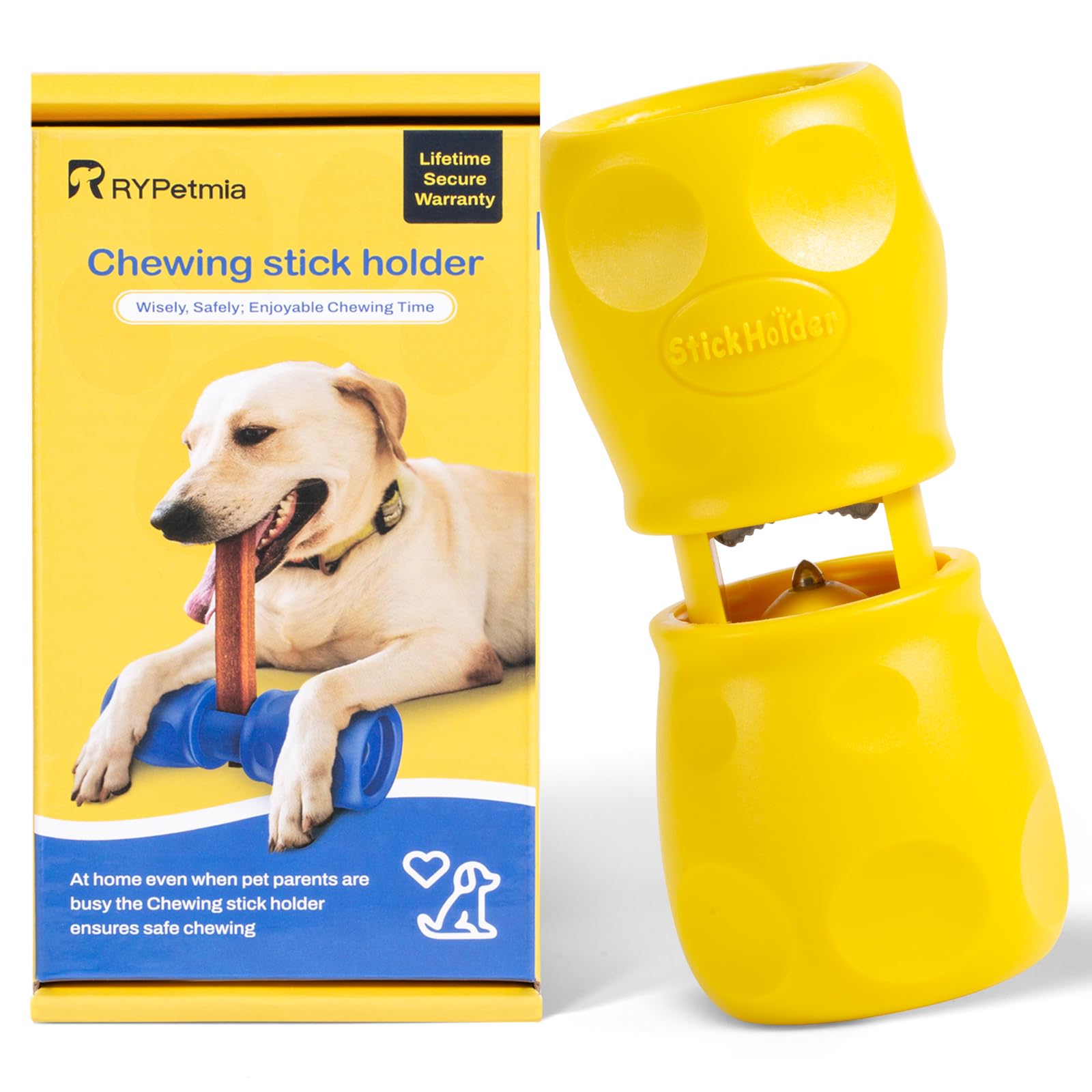 RYpetmia Bully Stick Holder for Dog, Improved Chew Holder Bone Holder Toy, Ultimate Secure Heavy Duty, Safety Device to Prevent Choking, Fits Various