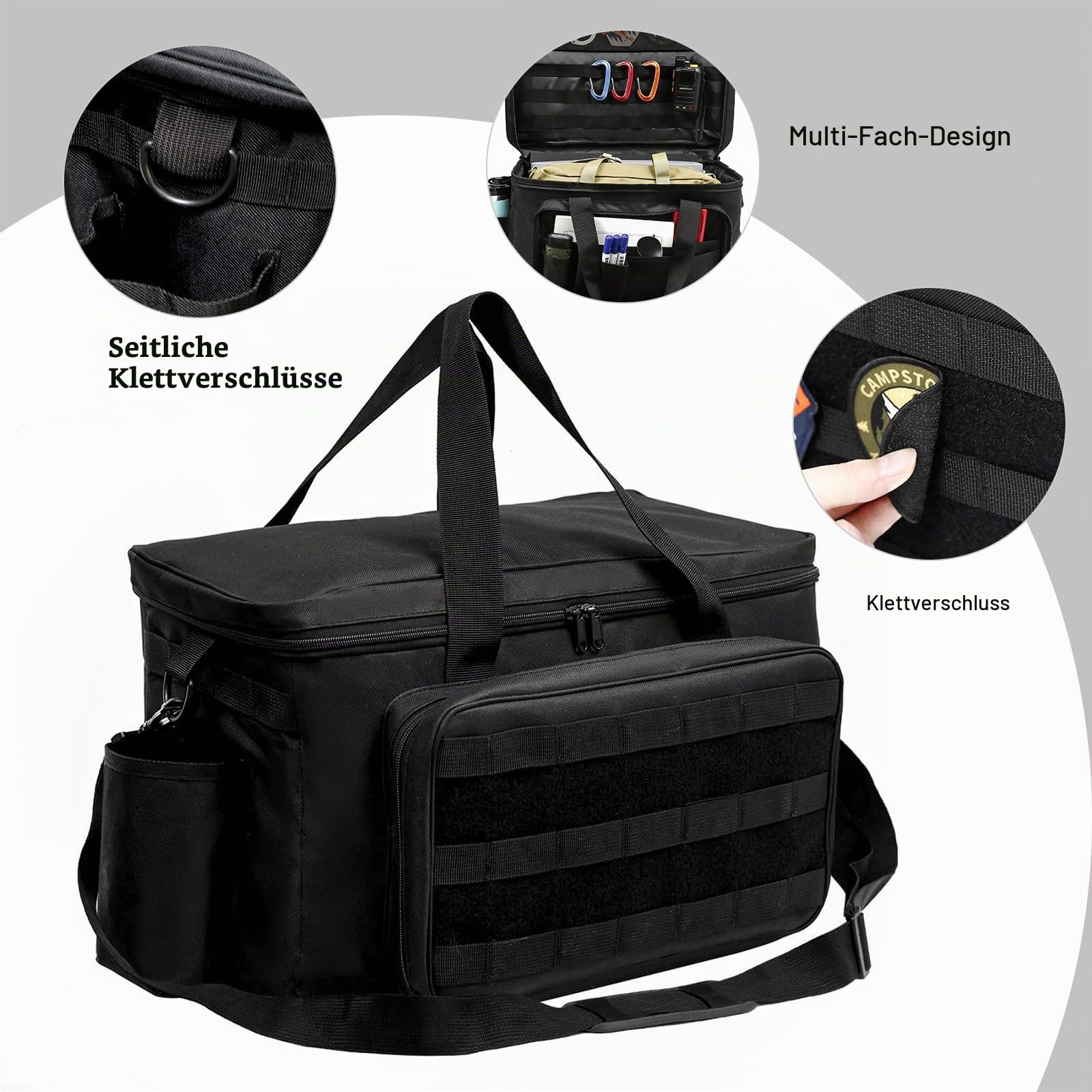 Polizei Tasche Taktische Tasche Range Bag, Waffentasche Molle Organizer Beifahrersitz Auto Vordersitz-Organizer Passend für Beifahrersitz, Reisetasche Militär mit Fach und Getränkehalter