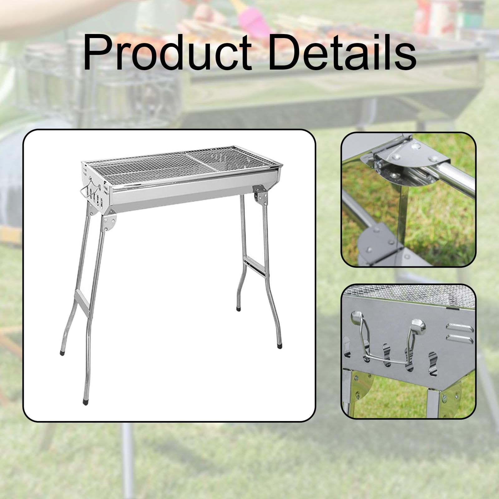 Parrilla portátil plegable para barbacoa, horno de ventilación resistente para cocinar al aire libre, perfecto para jardín, senderismo, fiestas de granja y portón trasero.