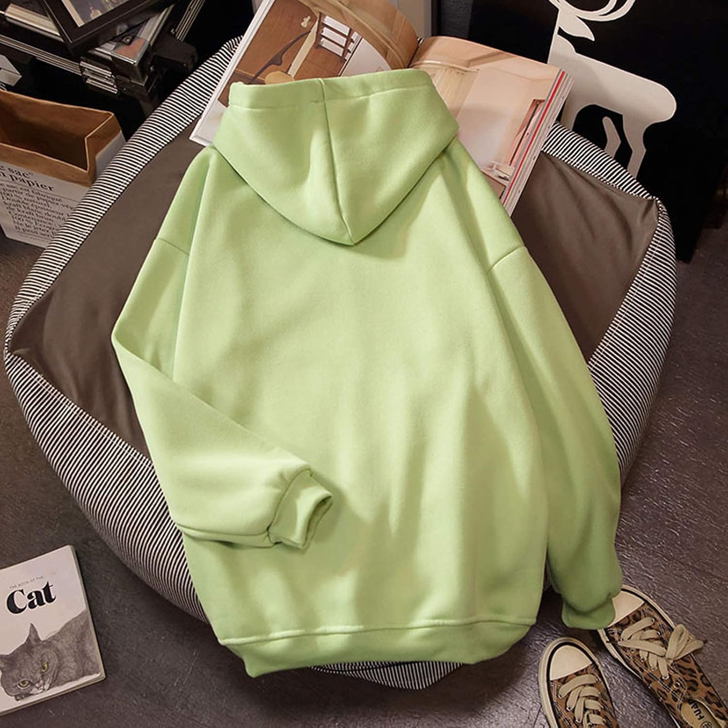Women's Cute Sweatshirts Skateboarding Frog Long Sleeve Hoodie Pullover Tops - view 2