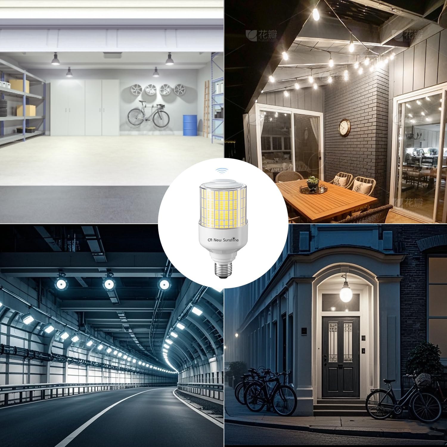 Motion Sensor Led Light Bulbs, 70W 8800LM E26/E39 Motion Activated Dusk to Dawn Security Bulb,Non-Dimmable,Outdoor/Indoor for Front Door Porch Garage Basement Hallway Closet(Daylight White 2 Pack)