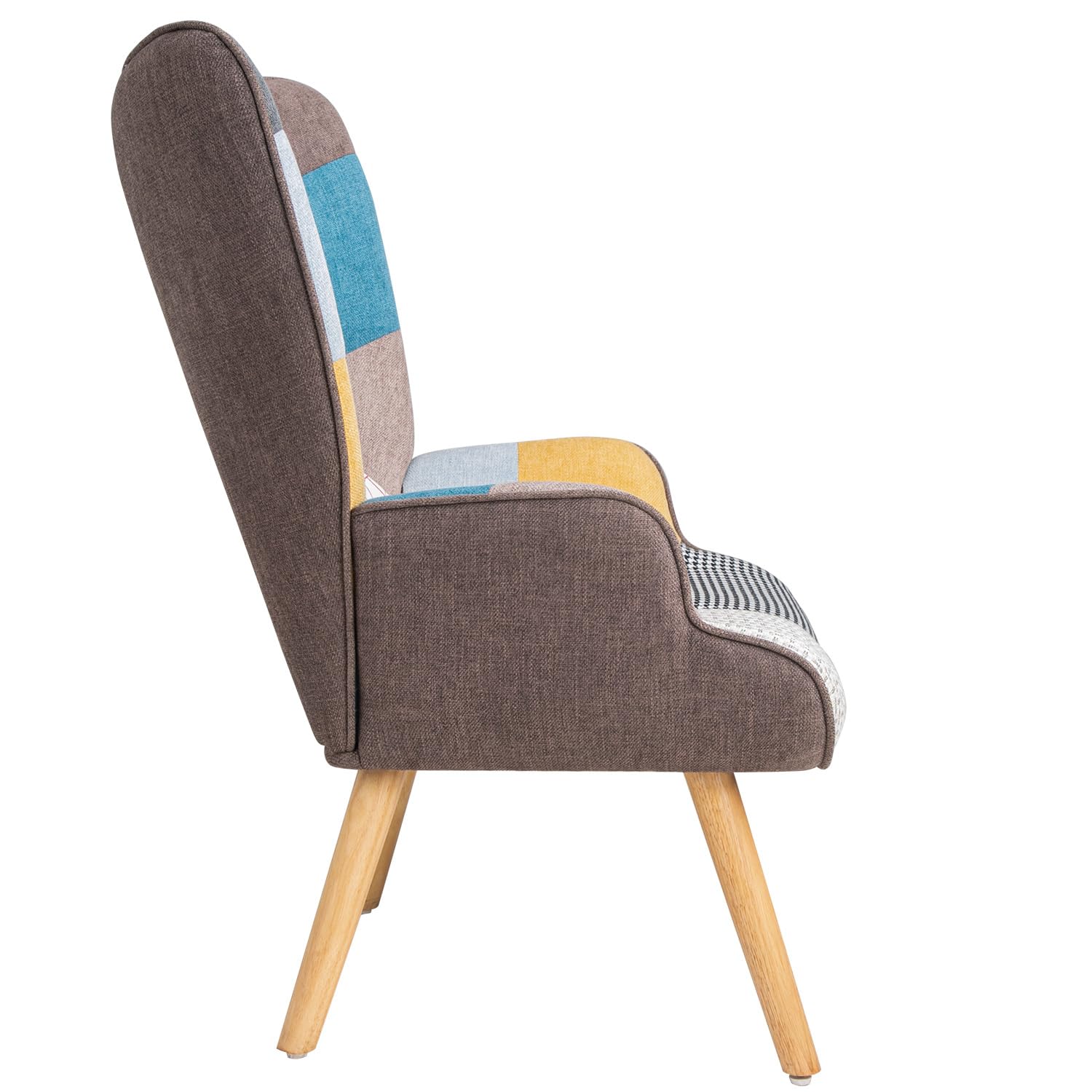 Poltrona Poltroncina Relax Patchwork con Schienal da Arredo Soggiorno Cucina Design