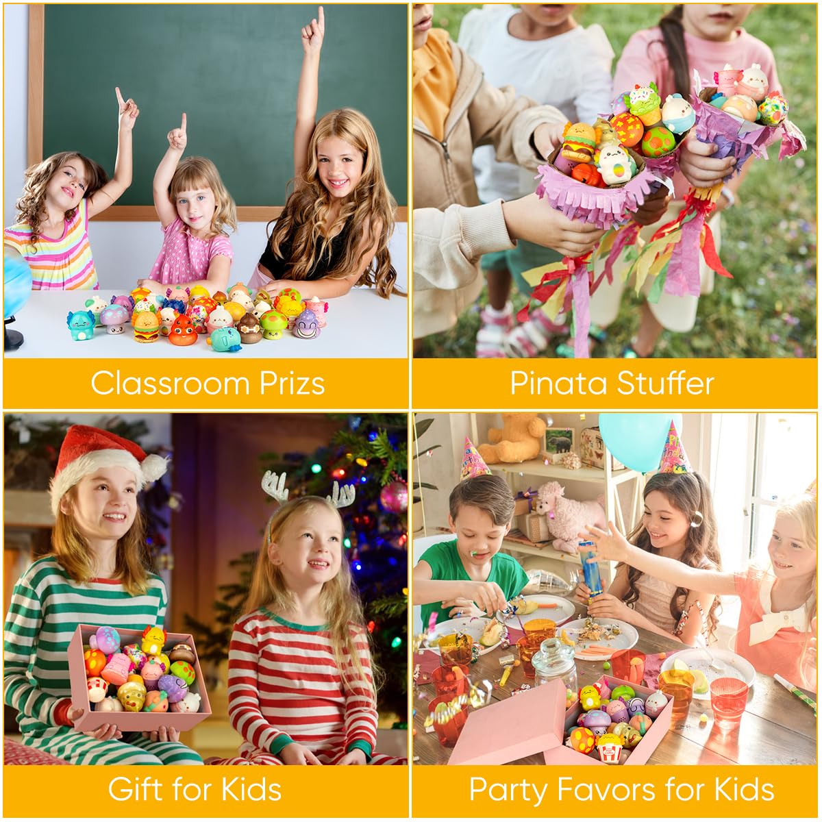 yuechen 30 Squishy Antistress Gadget Compleanno Bambini,Animali Kawaii Squishy | Regalini Fine Festa Compleanno | Gadget Compleanno Bambina e Bambino | Rimbalzo Lento Alleviare Stress - 4