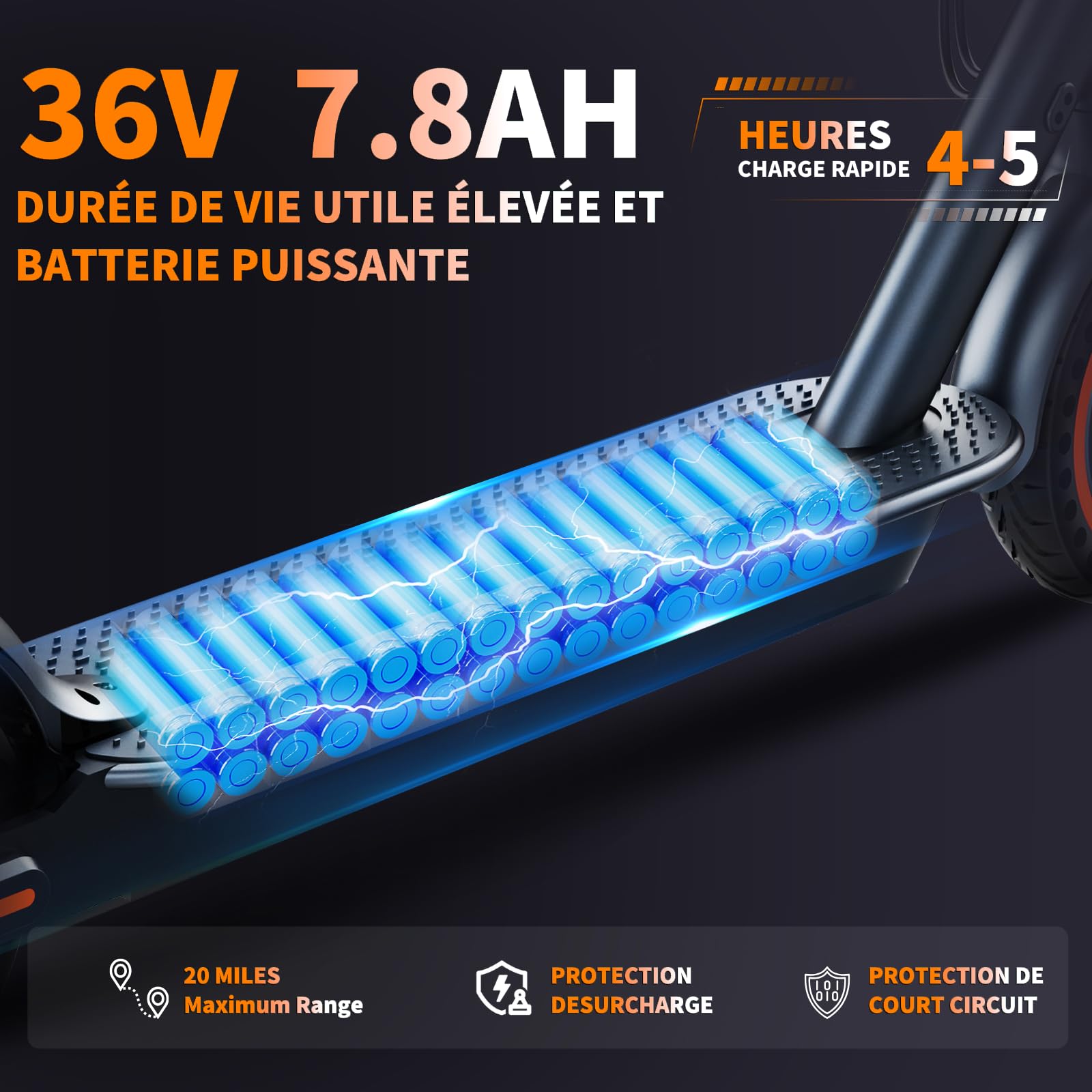 QnQ Trottinettes Électriques Adulte, 2026 Trottinette Pliable 8,5", Moteur 500W/25KM/H Autonomie 30KM, Pneus Nid d'abeille Increvables, Contrôle Via APP et Affichage LED,Batterie 36V 10.4Ah, Max 120kg