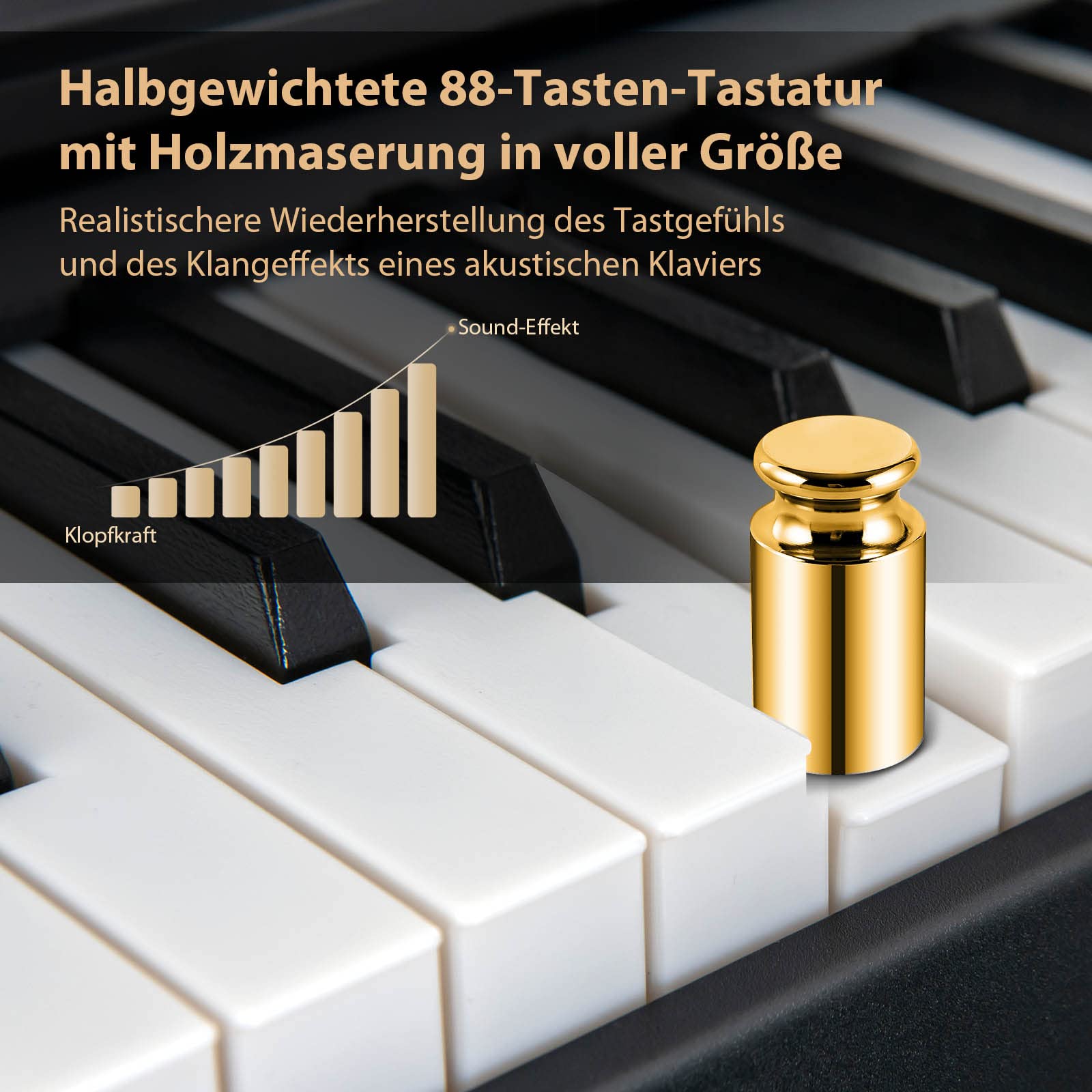 COSTWAY 88 klawiatur na pianinie elektrycznym, cyfrowa klawiatura przenośna (128 rytmów, 128 dźwięków i 20 demo), zestaw instrumentów muzycznych dla dzieci i dorosłych