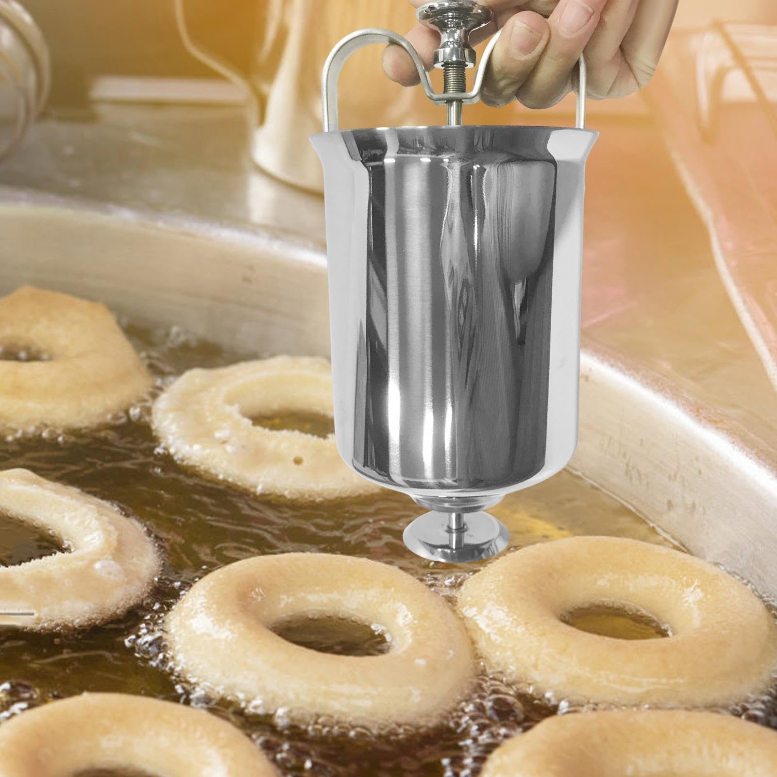 Sharplace Donut Maker Herramienta Manual para Donuts Máquina de Repostería Dispensador de de Acero Inoxidable Utensilio para Hornear Adecuado para