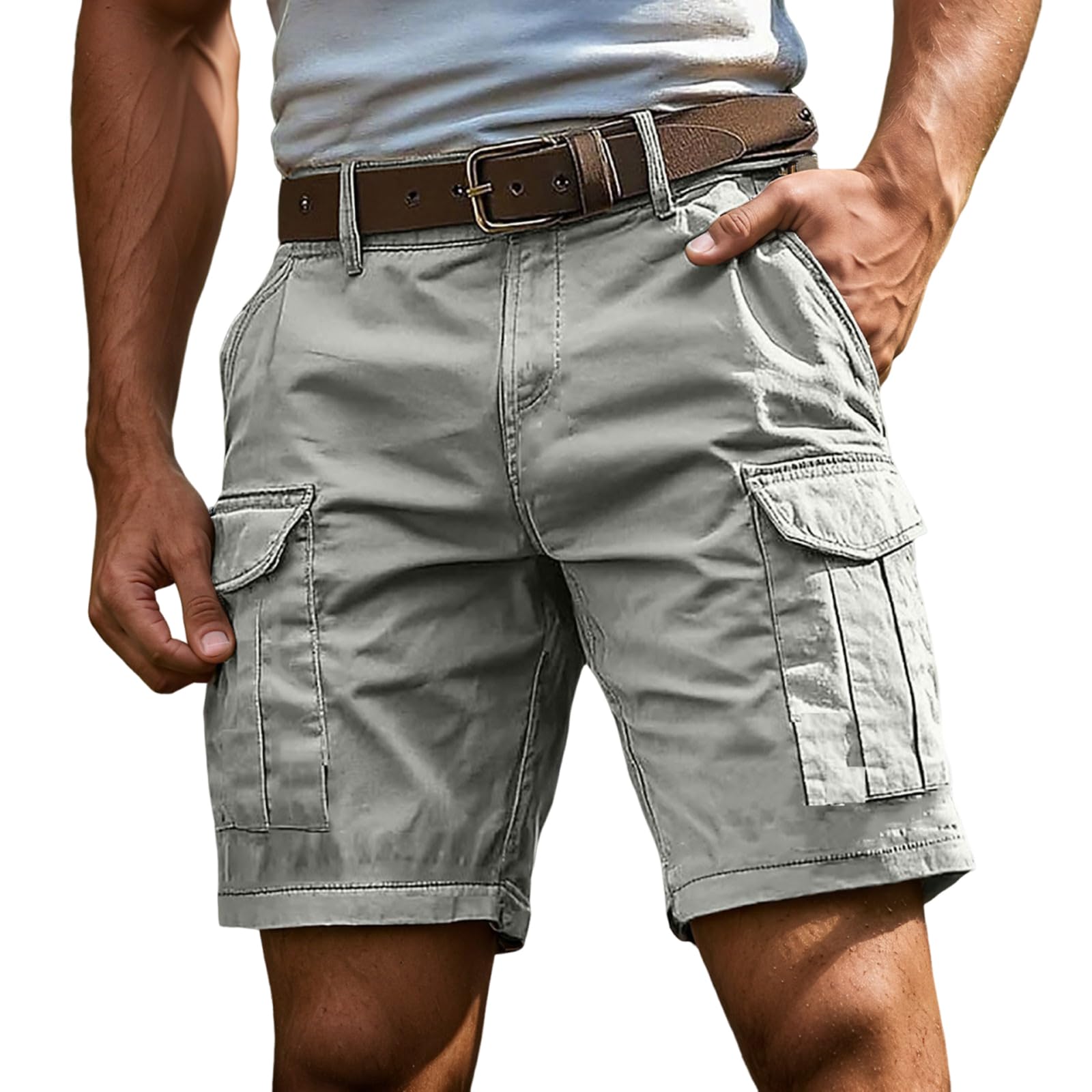 Bermudas Hombre Verano Montaña Casual Bolsillos Bermudas Senderismo Multibolsillos Trekking — view 19