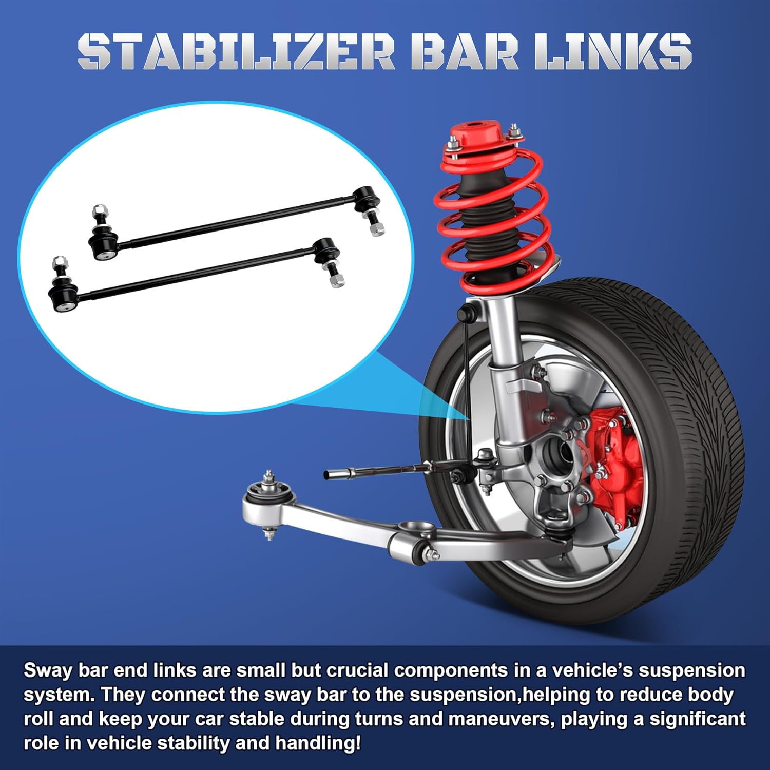 K750043 Front Sway Bar Stabilizer End Links Compatible with 2010-2018 Toyota RAV4 Prius V Plug-In Scion tC xB Lexus CT200h HS250h NX200t NX300h 2011 2012 2013 2014 2015 2016 2017, Set of 2
