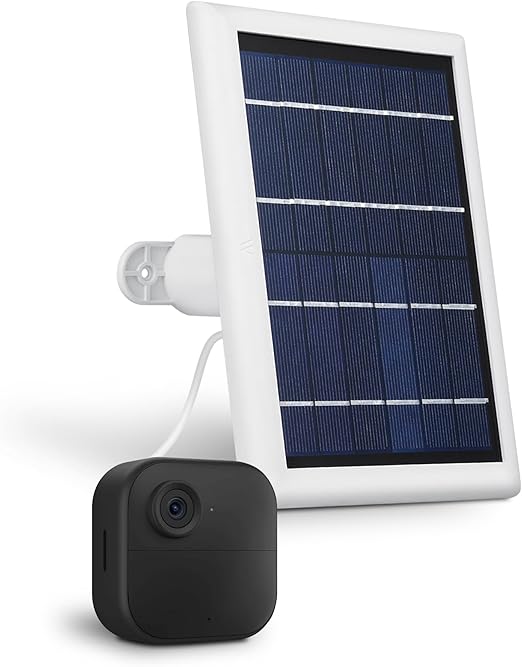 Wasserstein Solar Panel with Internal Battery - Compatible with Blink Outdoor 3/4 (White) (Camera NOT Included)