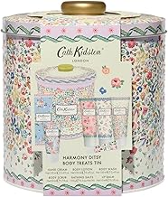 Cath Kidston Body Treats Tin Gift Set – Harmony Ditsy | Vegan Skincare Set with Body Wash, Lotion, Hand Cream, Scrub, Bath Salts & Lip Balm | Beauty Gift for Women | Christmas, Birthday & Travel