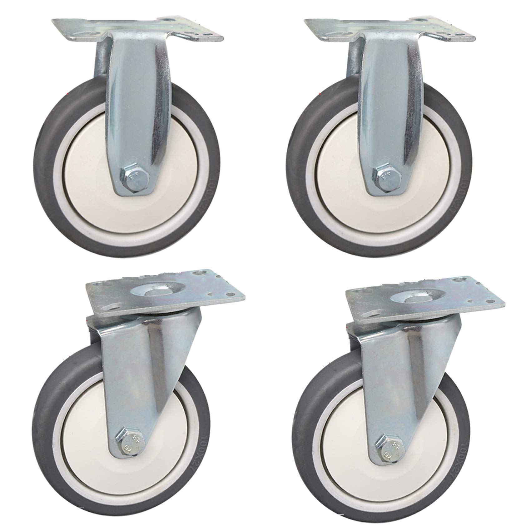 Roulettes pour meubles en caoutchouc robuste avec frein 4x