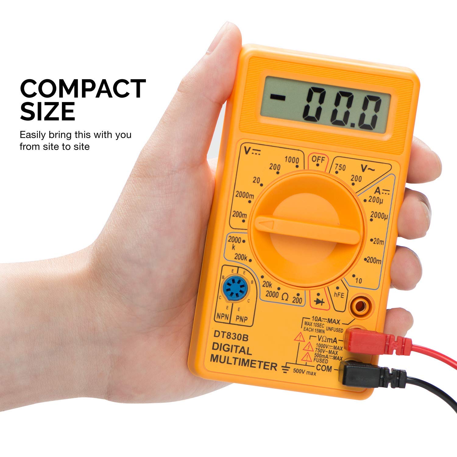 FEDUS Digital Multimeter Diode & Transistor Tester AC DC Volt Test Voltmeter, Automotive Multimeter Meter Tester, Measure Voltage Test, Car Battery Tester, Analog Multimeter Kit, Volt Meter 1