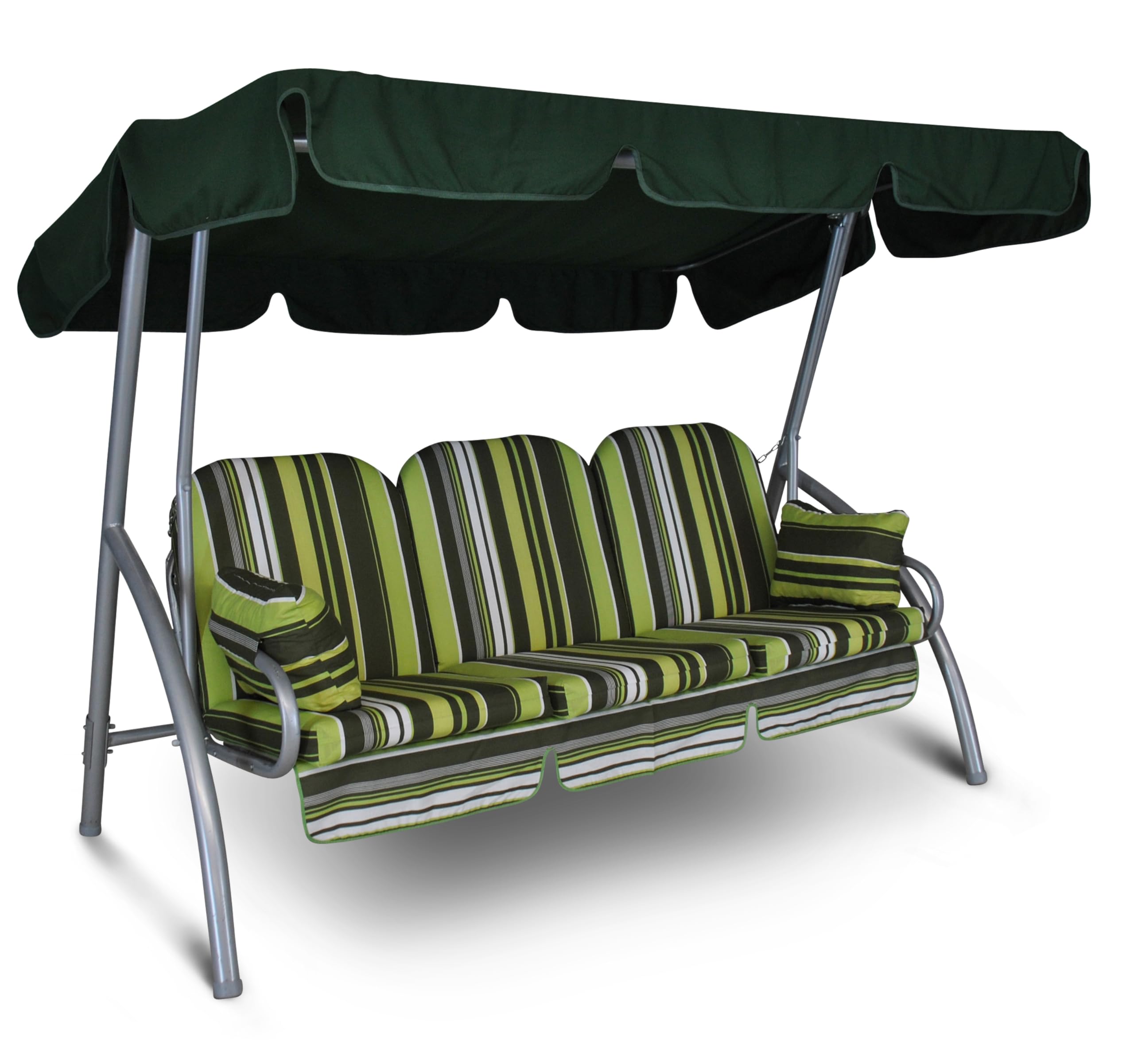 ANGERER Hollywoodschaukel Deluxe grün gestreift | Gartenschaukel Made in Germany, Schaukel zum Sitzen und Entspannen, einfache Montage