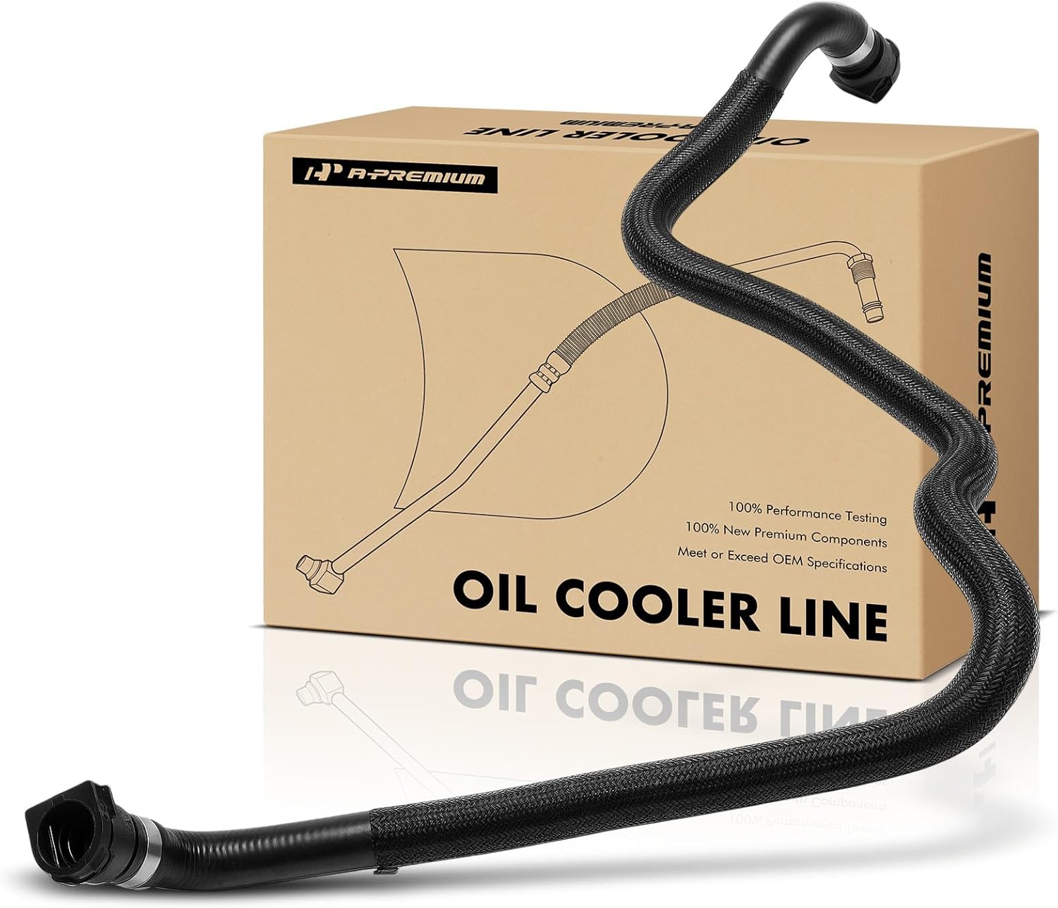 A-Premium Engine Oil Cooler Line Hose Assembly Compatible with Land Rover Range Rover Evoque 2012 2013 2014 2015 2016, 2.0L