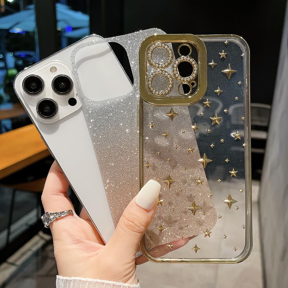 BEZ Cover per iPhone 13, Custodia per iPhone 13 della serie Bling & Co., Custodia protettiva Sparkle Diamond Crystal Bling Case per iPhone 13, Glitter, Blu Notte